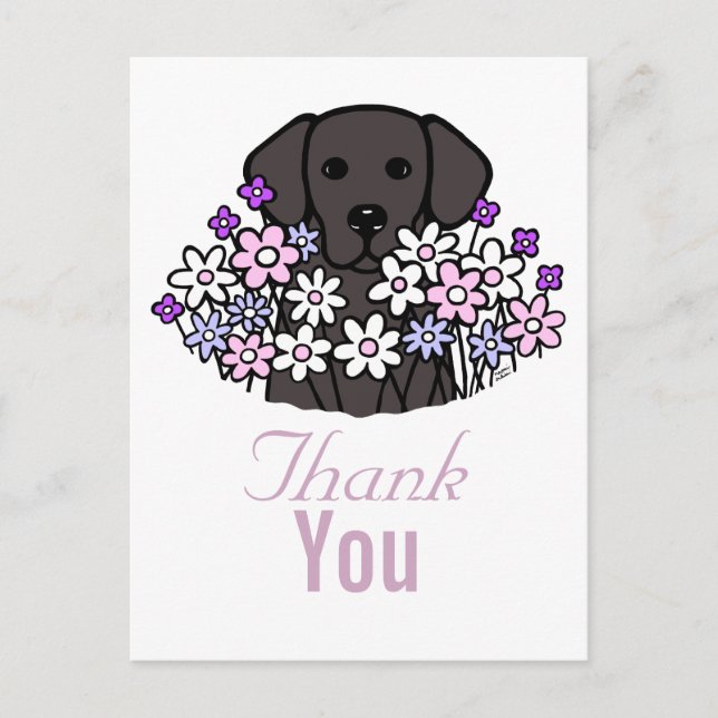 Schönes Soul Black Labrador Illustration 2 Postkarte (Vorderseite)