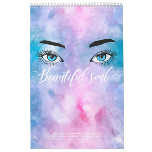 Schönes Soul Pink Galaxy Augen Affirmations Kalender