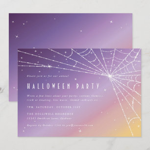 Schönes Sparkling Spider Web-Halloween-Party Einladung