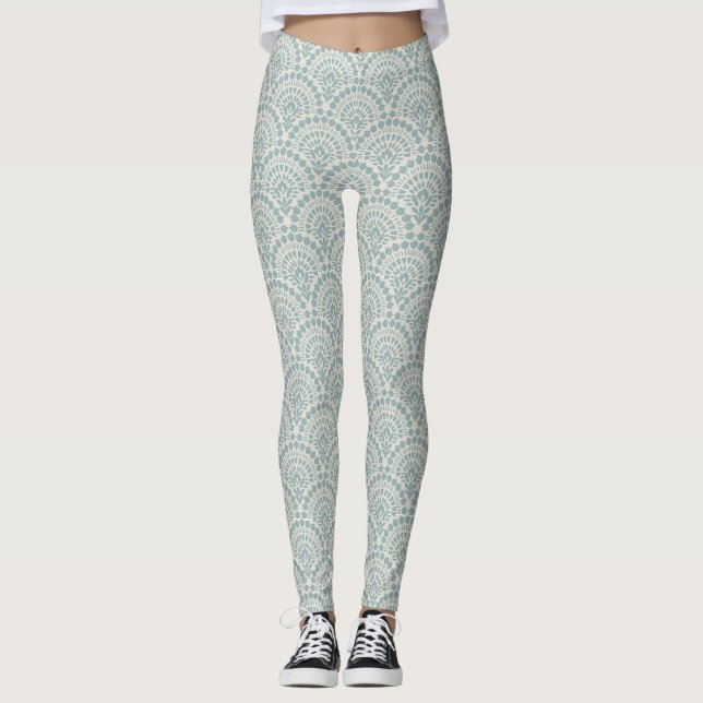 Schönes Spitzentyp auf Minze Green Leggings (Vorderseite)