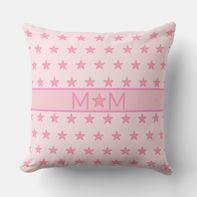 Schönes Star Mama & Star-Muster in Rosa Kissen (Vorderseite)