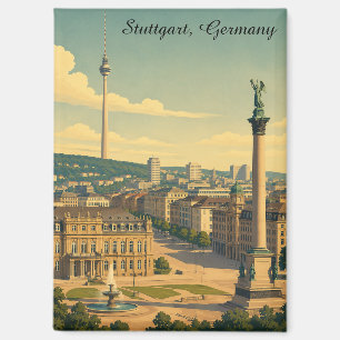 Schönes Stuttgart Deutschland Vintage Reise Magnet