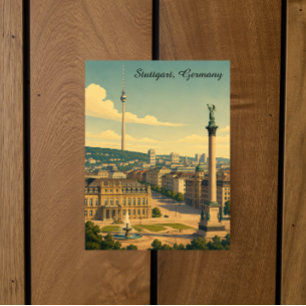 Schönes Stuttgart Deutschland Vintage Reise Postkarte