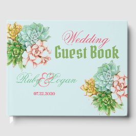 Schönes Succulents Wedding Gästebuch