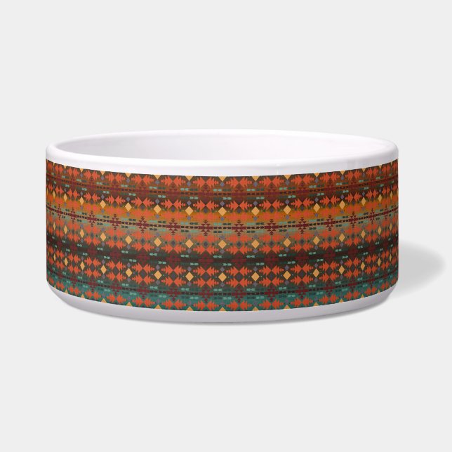 Schönes südwestliches Muster, Keramik Pet Bowl Napf (Vorderseite)