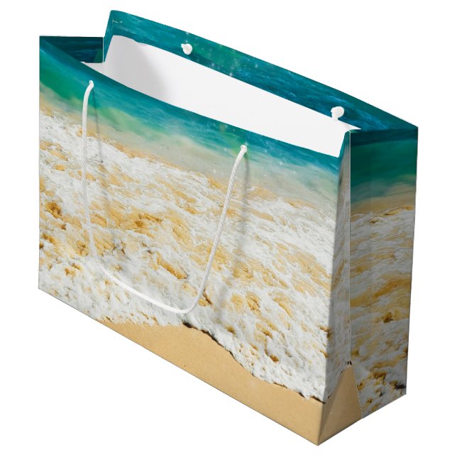 Schönes Summer Beach Sunset Foto Große Geschenktüte (Vorderseite Schrägansicht)