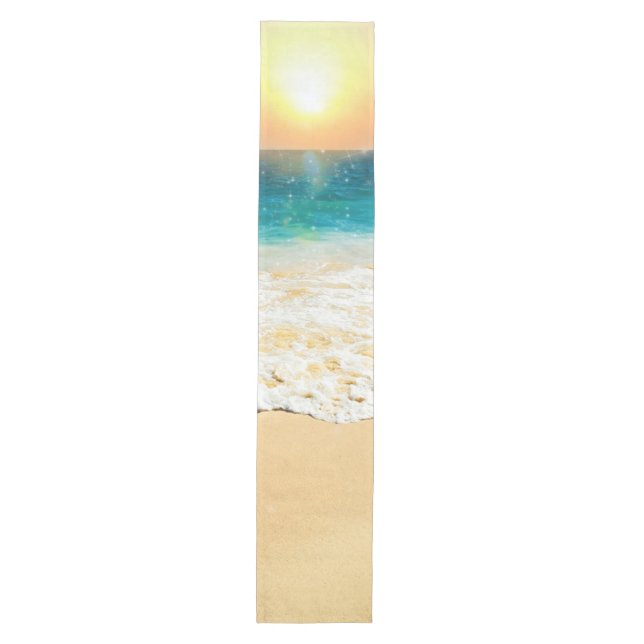 Schönes Summer Beach Sunset Foto Mittelgroßer Tischläufer (Vorderseite)
