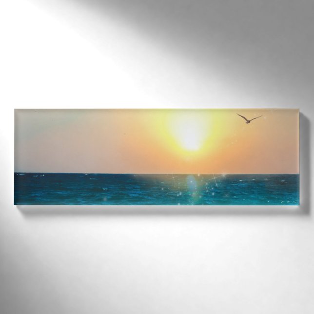 Schönes Summer Beach Sunset Foto Namenschild (Vorderseite)