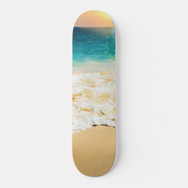 Schönes Summer Beach Sunset Foto Skateboard (Vorderseite)