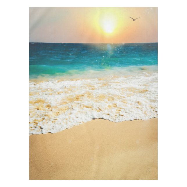 Schönes Summer Beach Sunset Foto Tischdecke (Vorderseite)
