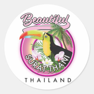 Schönes Surat Thani Thailand Logo Runder Aufkleber