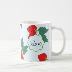 schönes süßes niedliches Erdbeermuster. Persona Kaffeetasse