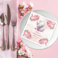 Schönes Swan Pink Floral Girl Babydusche