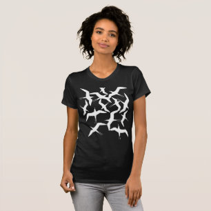 Schönes T-Shirt Top mit Muster fliegender Vögel