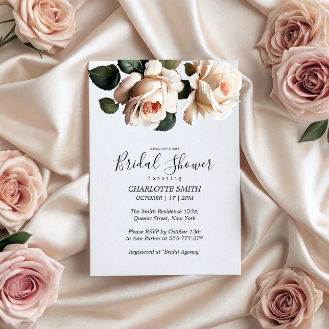 Schönes Tee-Rose-Brautparty Einladung (Gorgeous Tea Rose Bridal Shower Invitation)