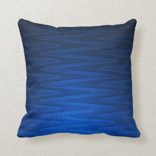 Schönes tiefblaues Zickzackmuster Kissen