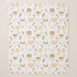 Schönes Tierkopfmuster und Blumenmuster Sherpadecke