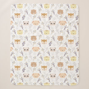 Schönes Tierkopfmuster und Blumenmuster Sherpadecke
