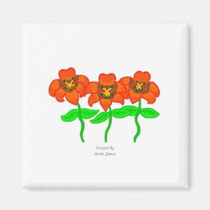 Schönes Tiger Lilies Square Magnet