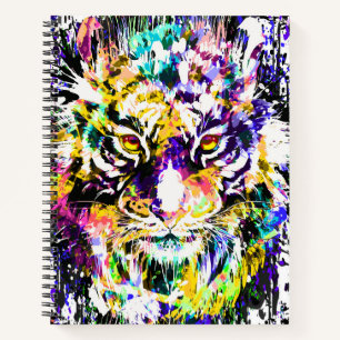 Schönes Tiger-Notebook - farbenfrohe Tiger-Artwork Notizbuch