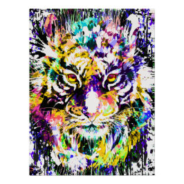 Schönes Tiger Poster Glossy - farbenfroher Tiger
