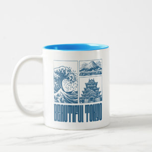 Schönes Tokio – Japanische Kunst Zweifarbige Tasse