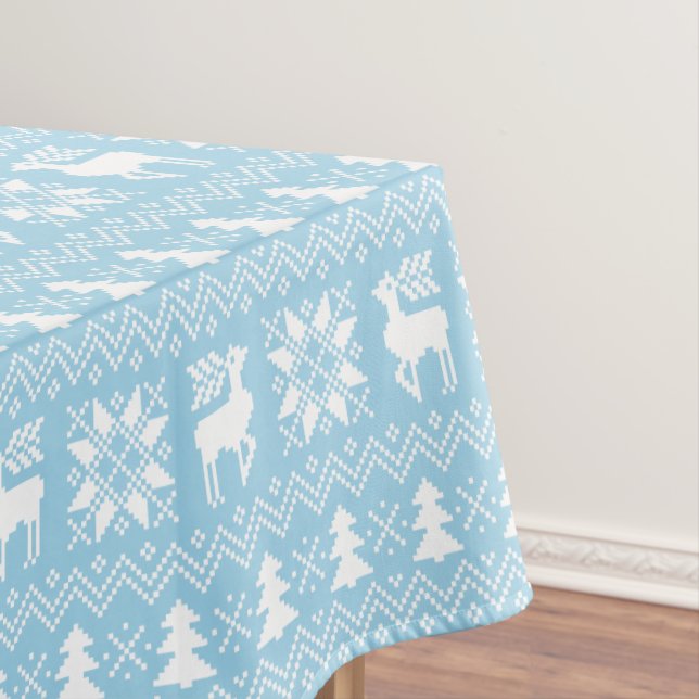 Schönes traditionelles Weihnachtsblauer Sweater Mu Tischdecke (Beispiel)