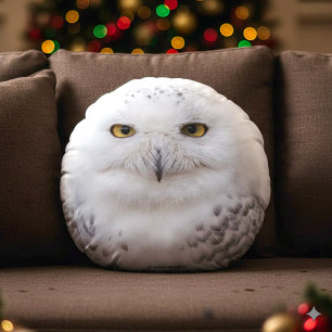 Schönes, traumhaftes und serenschneesicheres Owl Rundes Kissen