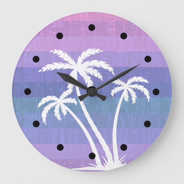 Schönes Tropical Beach House Große Wanduhr (Vorderseite)