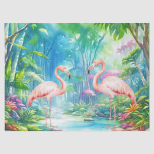 Schönes tropisches Rosa Flamingos Dekoupage Seidenpapier