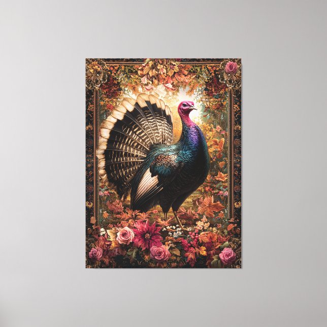 Schönes türkisches Blumendesign Leinwanddruck (Vorderseite)