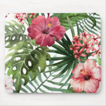 Schönes u. elegantes tropisches Blumen| Mousepad