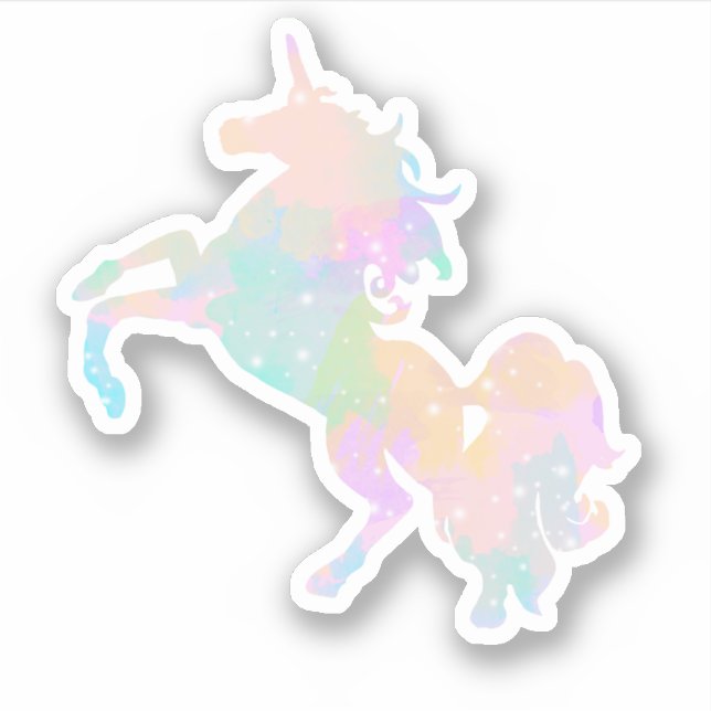 Schönes und buntes Einhorn Aufkleber (Vorderseite)