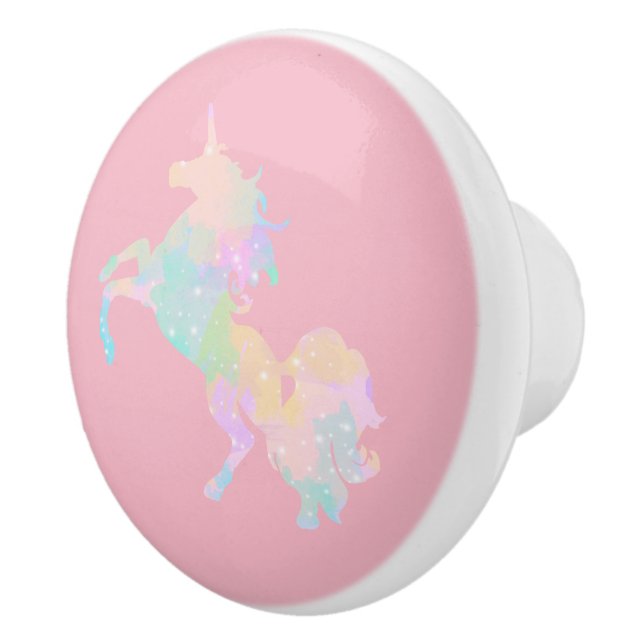 Schönes und buntes Einhorn Keramikknauf (Rechts)