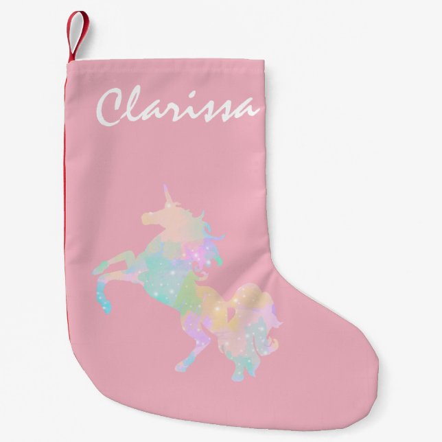 Schönes und buntes Einhorn Kleiner Weihnachtsstrumpf (Vorderseite)
