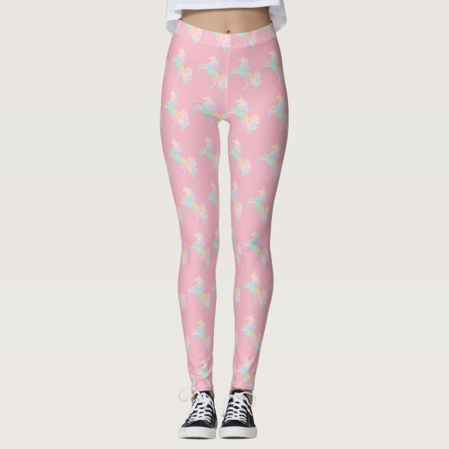 Schönes und buntes Einhorn Leggings (Vorderseite)