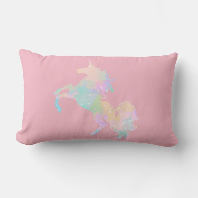 Schönes und buntes Einhorn Lendenkissen (Vorderseite)
