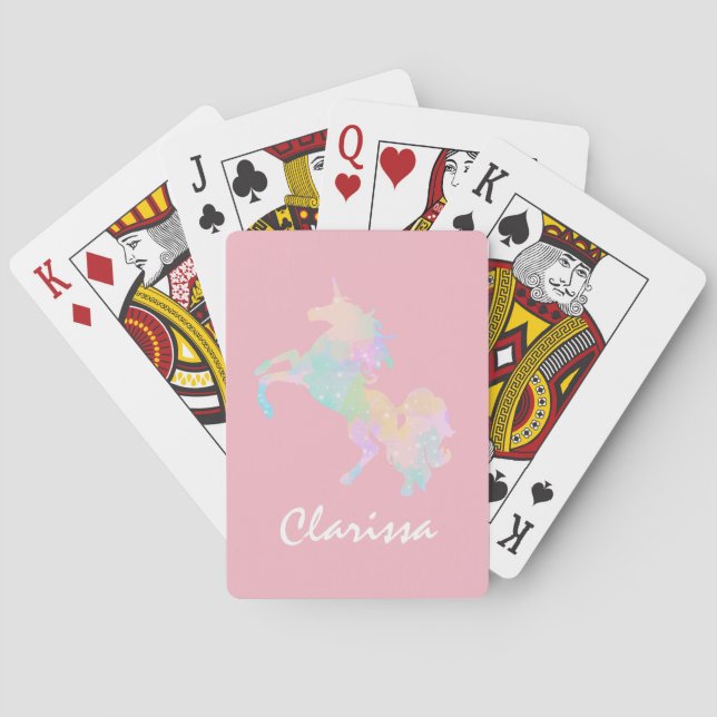 Schönes und buntes Einhorn Spielkarten (Rückseite)