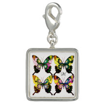 Schönes und elegantes Monogramm-Butterflies-Muster