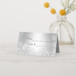 Schönes und elegantes Silver Bokeh Platzkarte