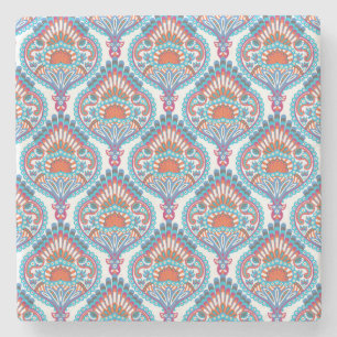 Schönes und farbenfrohes Verziertes Paisley-Muster Steinuntersetzer