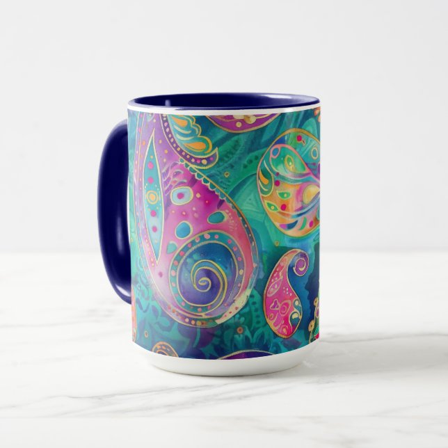 Schönes und lebendiges Whimsical Paisley Tasse (Vorderseite Links)