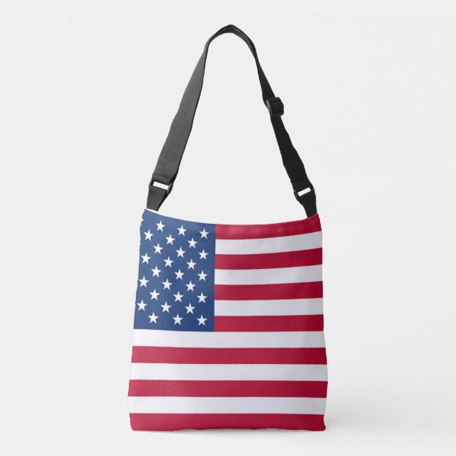schönes US Flagge Tragetaschen Mit Langen Trägern (Vorderseite)