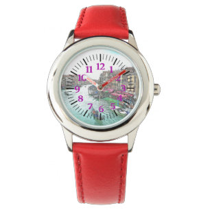Schönes Venedig Italien mit Lila Zahlen Armbanduhr