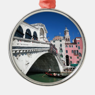 Schönes Venedig, Rialto-Brücke Silbernes Ornament