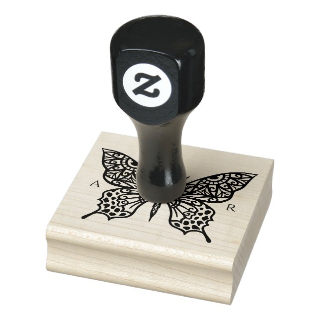 Schönes Verziertes Dekorationslogo für Schmetterli Gummistempel (Stempel)