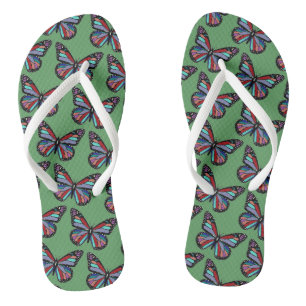 Schönes, verziertes, farbenfrohes Schmetterlingsmu Flip Flops