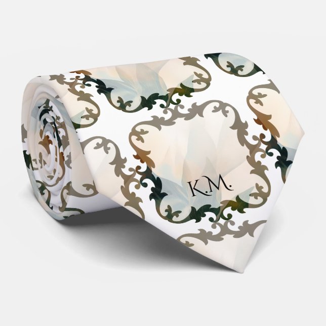 Schönes viktorianisches Chic Monogramm Krawatte (Gerollt)