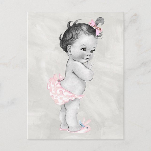 Schönes Vintages Baby Girl Postkarte (Vorderseite)