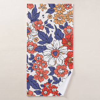 Schönes Vintages Blumenmuster in kleinem Realisti Badehandtuch